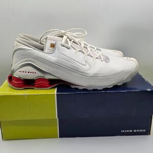 VTG Y2K Nike Shox 308788 111 Sneaker Shoes LN4 White Silver Red Men's Size 13 US